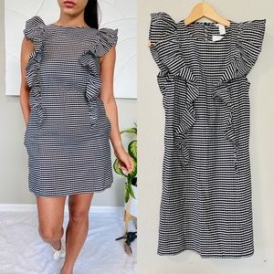 H&M Ruffle Sleeve Striped Dress